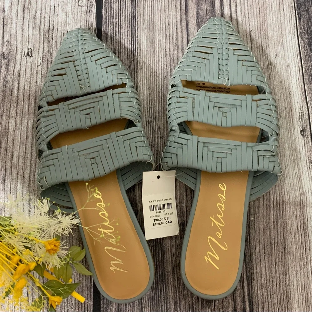 NWT Anthropologie Matisse East End Woven Slides - Picture 4 of 9